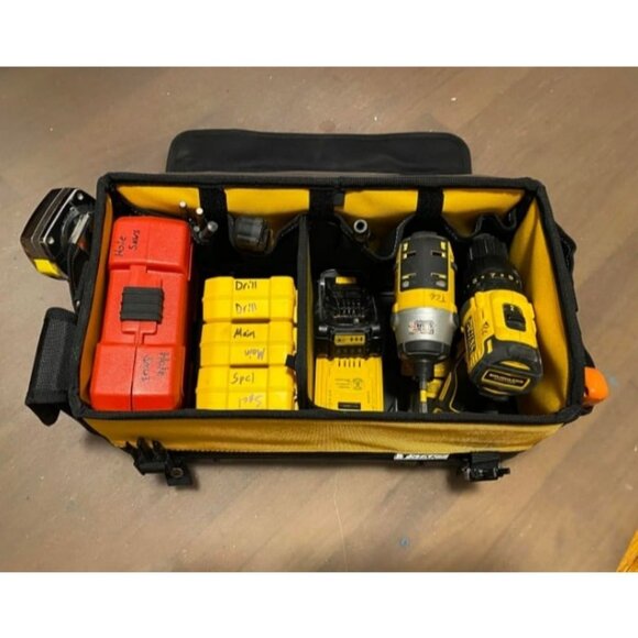 Tool Bag, 16-inch Durable Tote with Tool Organizer and Hard Bottom - Picture 3 of 3